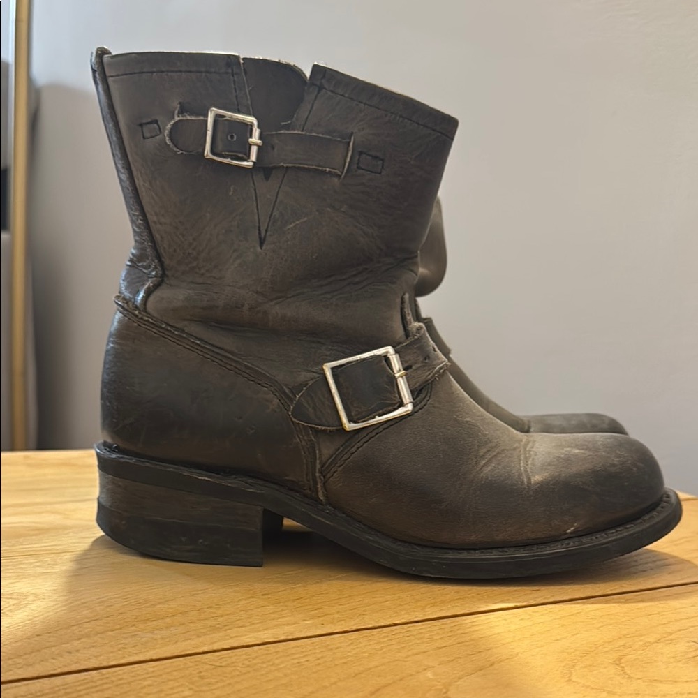 Frye Leather Buckle Boots